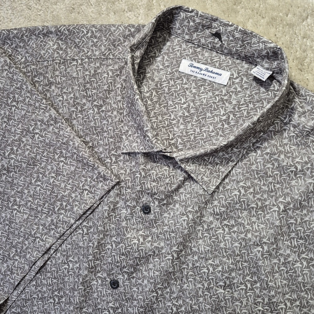 Tommy Bahama The Bahama Coast Shirt Mens 4XB Brown Island Zone Geometric Tribal